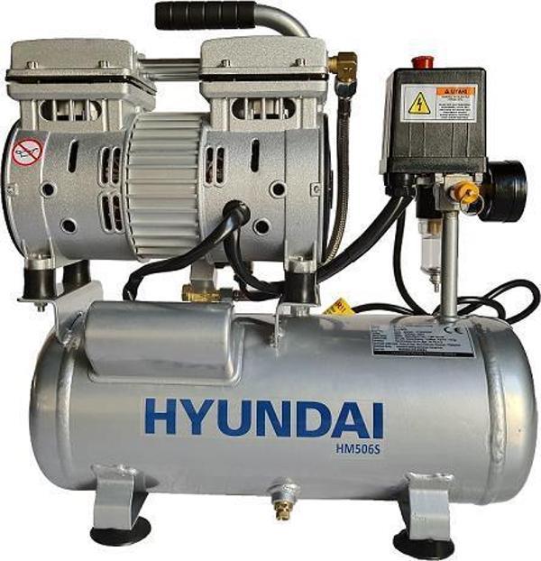 HYUNDAI HM506S 6 LİTRE SESSİZ VE YAĞSIZ HAVA KOMPRESÖRÜ - Image 1