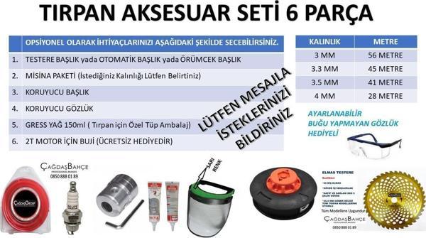 Tırpan Bakım Ve Çalışma Seti-Başlık-Misina-Gözlük-Gress-Buji .... - Image 1