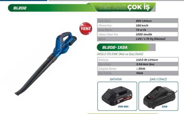 Hyundai BL202 Akülü Üfleme Makinesi 2Adet Akü ve Şarj Aleti Dahil - Image 1