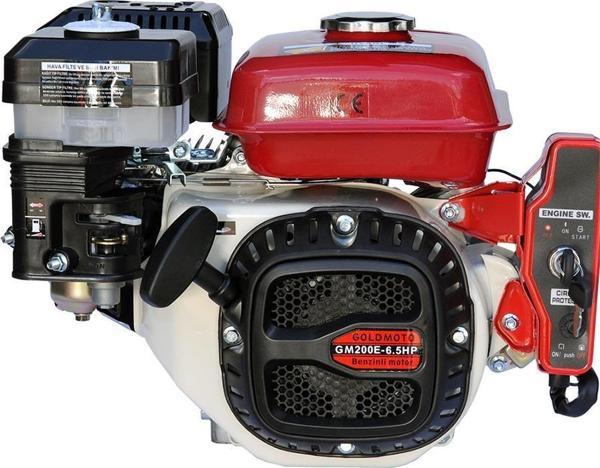 GoldMoto GM200E Benzinli Motor 6.5 Hp Marşlı Krank Mili Kamalı - Image 1