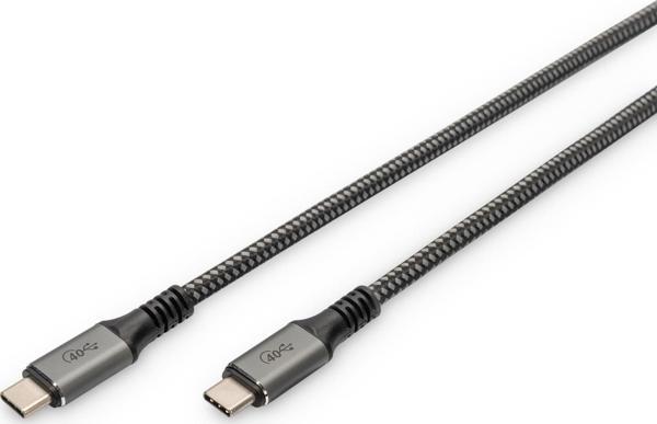 Digitus USB 4.0 Tip C Bağlantı Kablosu (USB 4 Bağlantı Kablosu, Tip C Tip C, Alüminyum PP Örgülü, 8K@60Hz, PD3.1, 40Gbit - Image 1