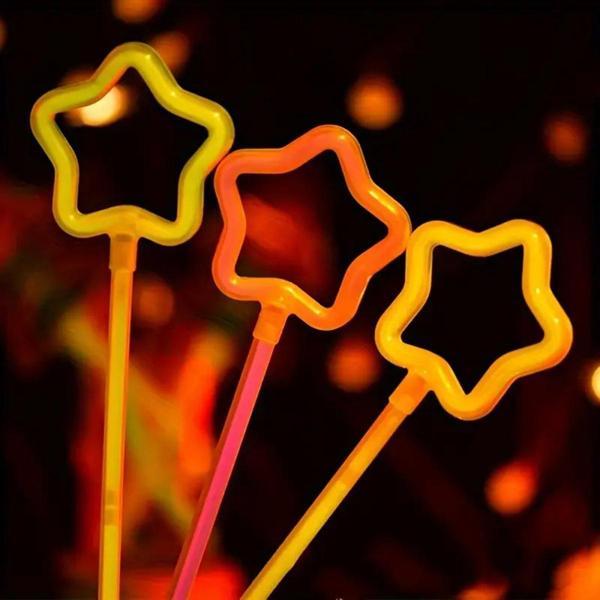 Glow Stick Yıldız Asa Kırılınca Yanan Yıldız Çubuklar 6 Renk 6 Adet TdrTR - Image 1