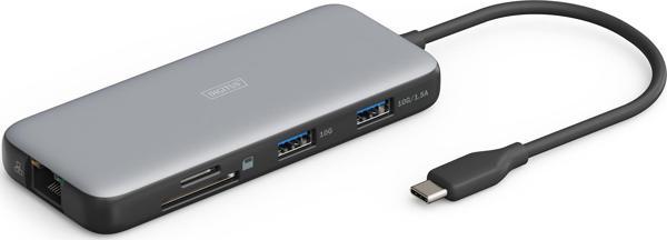 DIGITUS USB-C docking station, 7-port (USB-C Docking Station, 7-Port, 1x HDMI 3x USB 3.2 Gen 2, 1x RJ45, 1x SD,1x MicroS - Image 1