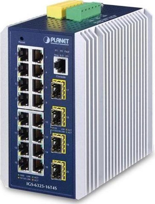 Industrial L3 16-Port 10/100/1000T + 4-Port 100/1000X SFP Managed Ethernet Switch TdrTR - Image 1