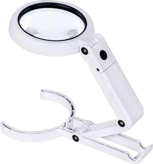 Usb Şarj Edilebilir Katlanabilir 3.5 - 10X Büyüteç 8 Ledli Masa Ve Eliçin Büyüteç FS90RC TdrTR - Image 1