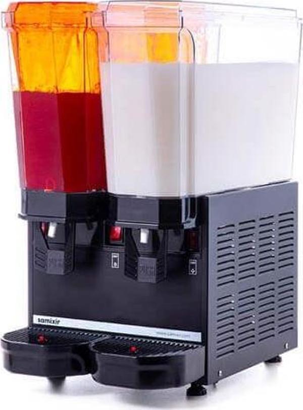 Samixir 40.SMB Klasik Twin Soğuk İçecek Dispenseri, 20+20 L, Fıskiyeli ve Karıştırıcılı, Siyah - Image 1