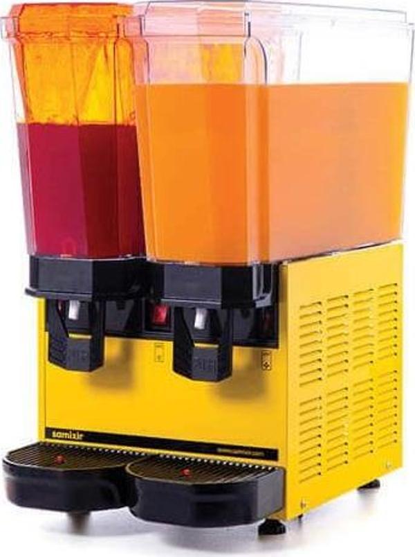 Samixir 40.SMY Klasik Twin Soğuk İçecek Dispenseri, 20+20 L, Fıskiyeli ve Karıştırıcılı, Sarı - Image 1