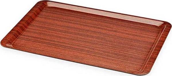 ErkoPlas ERKO0254 Verzalit Servis Tepsisi-37X53 cm-kaymaz yüzeyli-ahşap desenli 10 Adet - Image 1