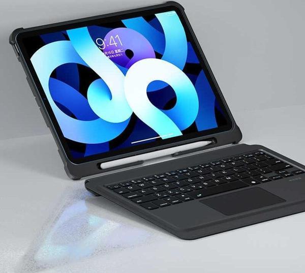 Benks Apple iPad 10.2 (8.Nesil) Multifunctional Kablosuz Klavyeli Kılıf Touchpad - Image 1