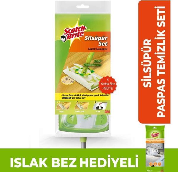 Scotch Brite Silsüpür Q600 Paspas Temizlik Seti + Islak Bez Hediyeli - Image 1