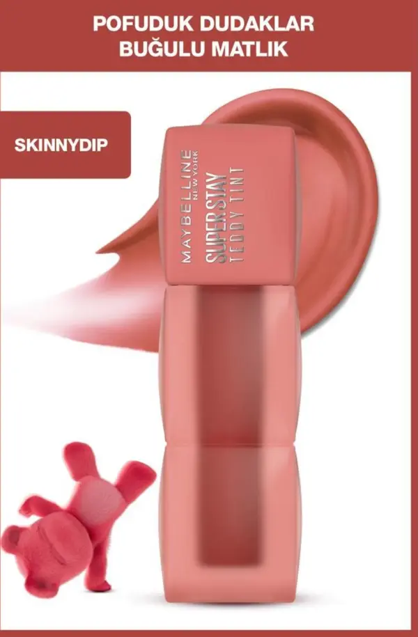 Maybelline New York Super Stay Teddy Tint Uzun Süre Kalıcı Likit Mat Tint 15 Skinny Dip - Image 1