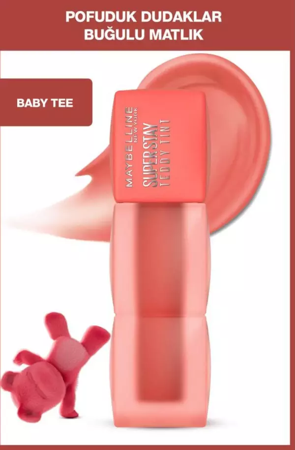Maybelline New York Super Stay Teddy Tint Uzun Süre Kalıcı Likit Mat Tint 25 Baby Tee - Image 1
