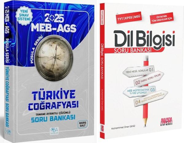 CBA Yayınları 2025 MEB AGS Türkiye Coğrafyası ve AKM Dil Bilgisi Soru Bankası Seti 2 Kitap - CBA Akademi Yayınları - Image 1