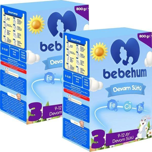 Bebehum 3 No Devam Sütü 9-12 Ay 800 gr x 2 Adet - Image 1