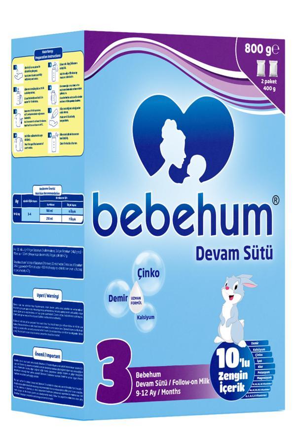 Bebehum 3 No Devam Sütü 9-12 Ay 800 gr x 2 Adet - Image 1