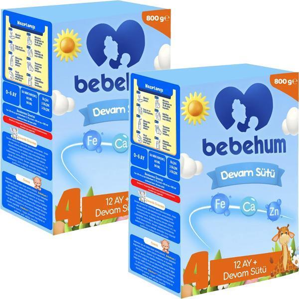 Bebehum 4 No Devam Sütü 12 Ay+ 800 gr x 2 Adet - Image 1