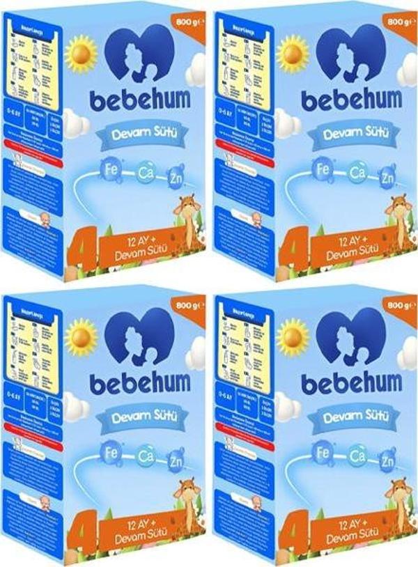 Bebehum 4 No Devam Sütü 12 Ay+ 800 gr x 4 Adet - Image 1