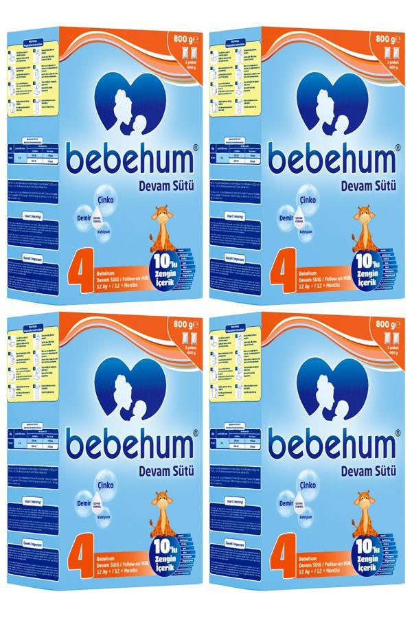 Bebehum 4 No Devam Sütü 12 Ay+ 800 gr x 4 Adet - Image 1