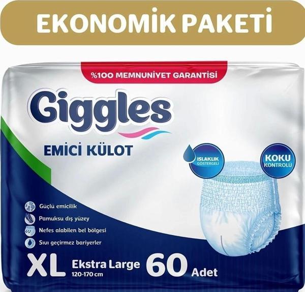 Giggles Yetişkin Emici Külot Ekstra Büyük Boy 30 lu x 2 Adet - Image 1