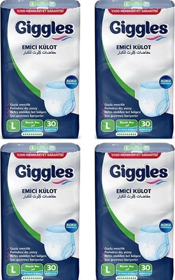 Giggles Yetişkin Emici Külot Large 30 lu x 4 Adet - Image 1
