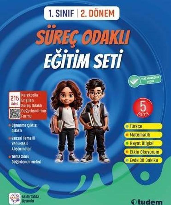 1. sınıf 2. Dönem Süreç Odaklı Eğitim Seti (6 Parça) - Tudem Yayınları - Ders Kitapları - Image 1