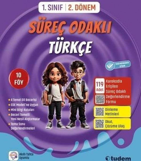 1. Sınıf 2. Dönem Süreç Odaklı Türkçe - Tudem Yayınları - Ders Kitapları - Image 1