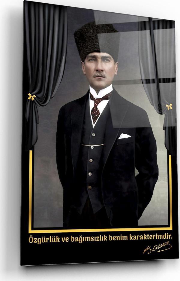 Atatürk Cam Tablo | Hediyelik, Dekoratif, Ofis, Mutfak  - Image 1