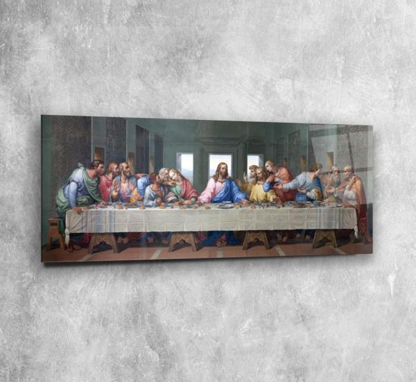 Son Akşam Yemeği Panoramik Cam Tablo | Hediyelik, Dekoratif, Ofis, Mutfak  - Image 1