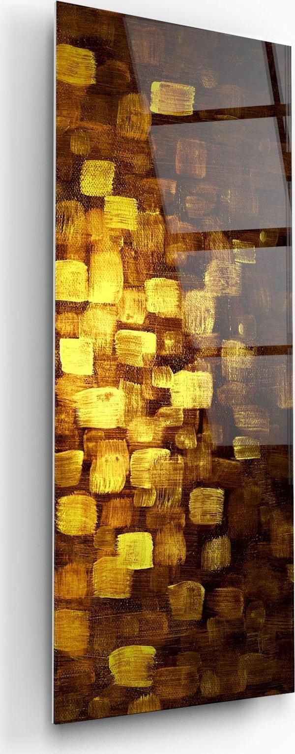 Soyut Gold Cam Tablo | Hediyelik, Dekoratif, Ofis, Mutfak  - Image 1