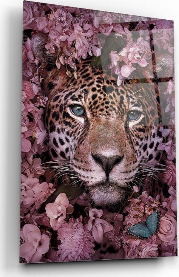 Leopar Cam Tablo | Hediyelik, Dekoratif, Ofis, Mutfak  - Image 1