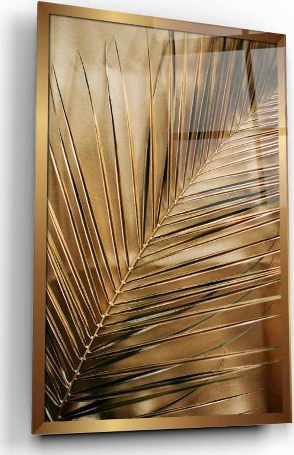 Gold Desen Cam Tablo | Hediyelik, Dekoratif, Ofis, Mutfak  - Image 1