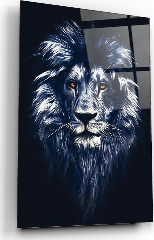 Aslan Cam Tablo | Hediyelik, Dekoratif, Ofis, Mutfak  - Image 1