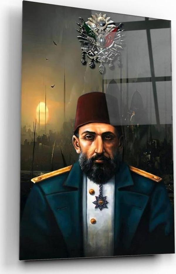 Sultan Abdulhamid Cam Tablo | Hediyelik, Dekoratif, Ofis, Mutfak  - Image 1