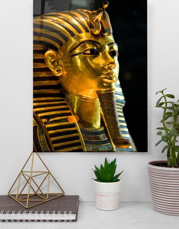 Firavun Tutankhamun'un Cenaze Maskesi, Mısır Cam Tablo | Hediyelik, Dekoratif, Ofis, Mutfak  - Image 1