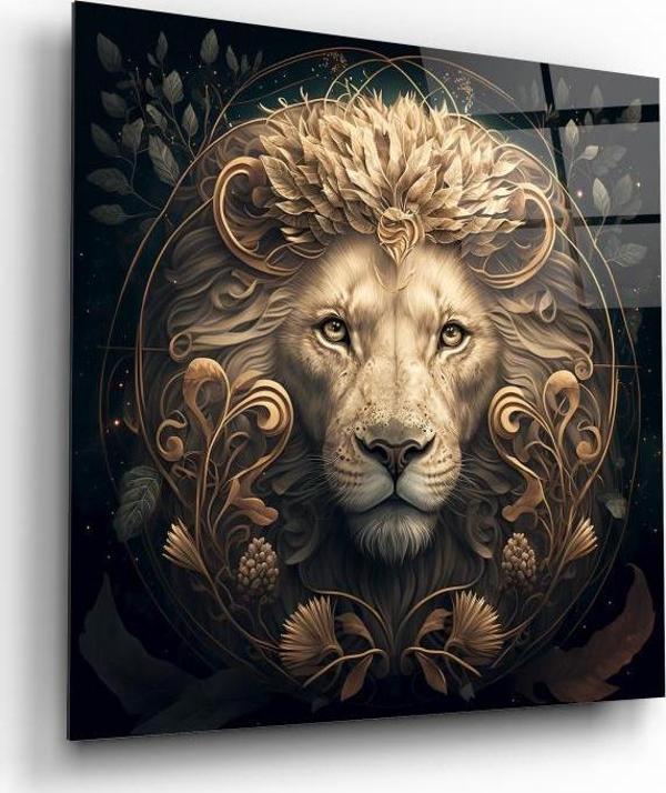 Aslan Cam Tablo | Hediyelik, Dekoratif, Ofis, Mutfak  - Image 1