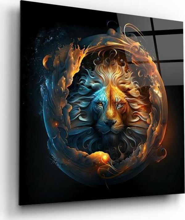 Aslan Cam Tablo | Hediyelik, Dekoratif, Ofis, Mutfak  - Image 1