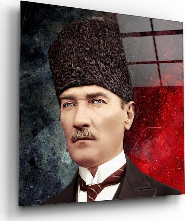 Atatürk Cam Tablo | Hediyelik, Dekoratif, Ofis, Mutfak  - Image 1