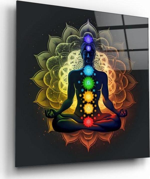 Meditasyon Cam Tablo | Hediyelik, Dekoratif, Ofis, Mutfak  - Image 1