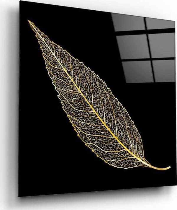 Gold Yaprak Cam Tablo | Hediyelik, Dekoratif, Ofis, Mutfak  - Image 1