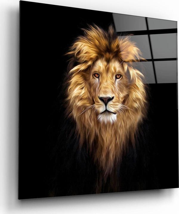 Aslan Cam Tablo | Hediyelik, Dekoratif, Ofis, Mutfak  - Image 1