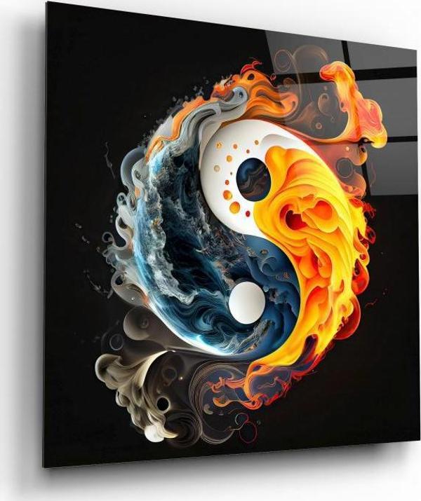 Ying Yang Cam Tablo | Hediyelik, Dekoratif, Ofis, Mutfak  - Image 1