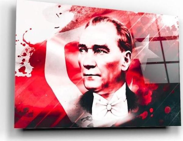 Atatürk Cam Tablo | Hediyelik, Dekoratif, Ofis, Mutfak  - Image 1