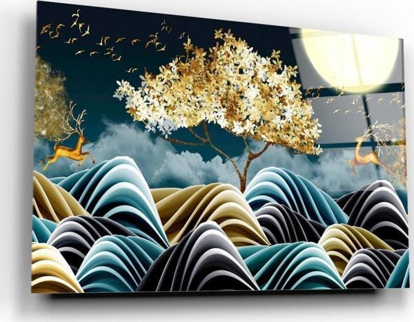 Gold Tema Cam Tablo | Hediyelik, Dekoratif, Ofis, Mutfak  - Image 1