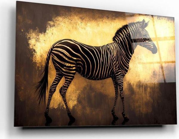 Gold Zebra Cam Tablo | Hediyelik, Dekoratif, Ofis, Mutfak  - Image 1