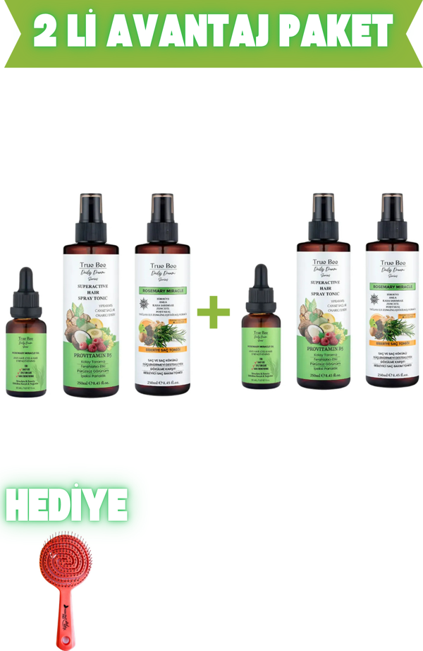 Daily Dream Care Tarak Hediyeli Biberiye Serum + Biberiye Tonik Saç Bakım Seti 2li Avantaj Set - Image 1