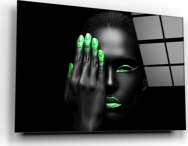 Neon Kadın Cam Tablo | Hediyelik, Dekoratif, Ofis, Mutfak  - Image 1