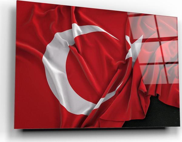 Türk Bayrağı Cam Tablo | Hediyelik, Dekoratif, Ofis, Mutfak  - Image 1