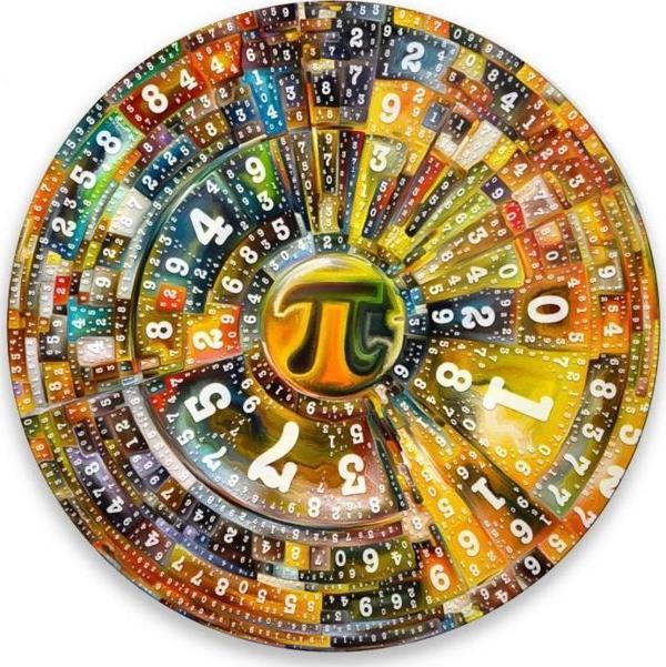 Pi Sayısı Yuvarlak Cam Tablo | Hediyelik, Dekoratif, Ofis, Mutfak  - Image 1
