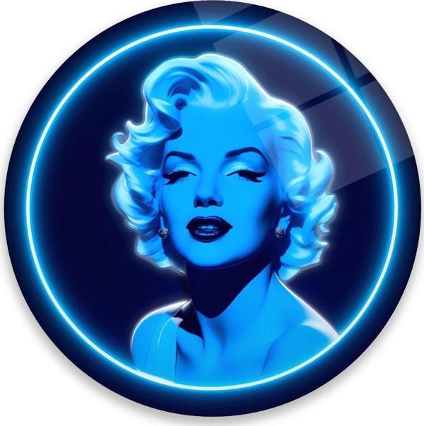 Neon Görünümlü Marilyn Monroe Cam Tablo | Hediyelik, Dekoratif, Ofis, Mutfak  - Image 1