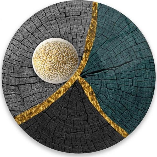 Soyut Yuvarlak Cam Tablo | Hediyelik, Dekoratif, Ofis, Mutfak  - Image 1